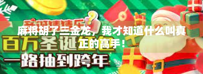 麻将胡了三金龙，我才知道什么叫真正的高手！